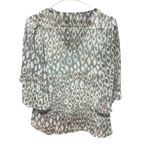 Tyche Blue and White Patterned Blouse - Picture 2 of 3